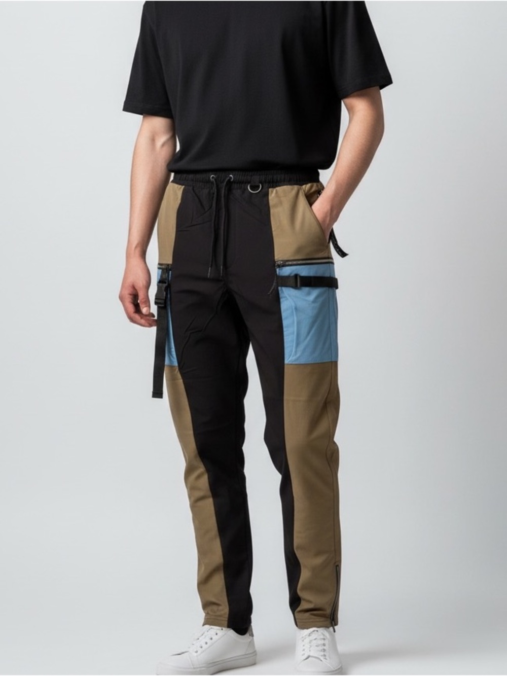 Motive NWT Men's Brown & Blue Contrast Utility Joggers